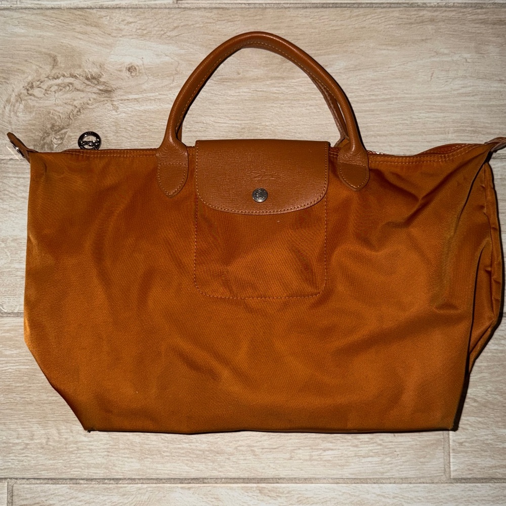 Longchamp Tote Burnt Orange With Crossbody Strap